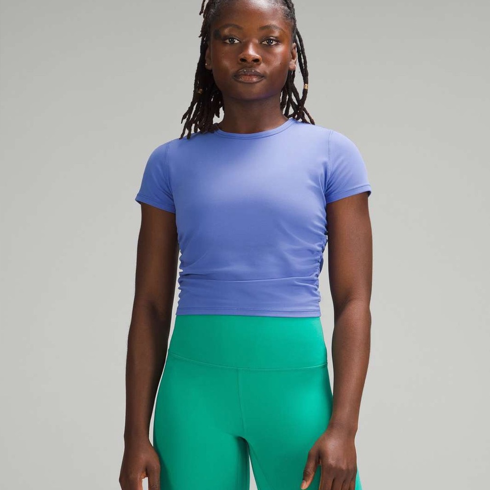 LULULEMON All It Takes Short-Sleeve Shirt Nulu in wild indigo SIZE 4